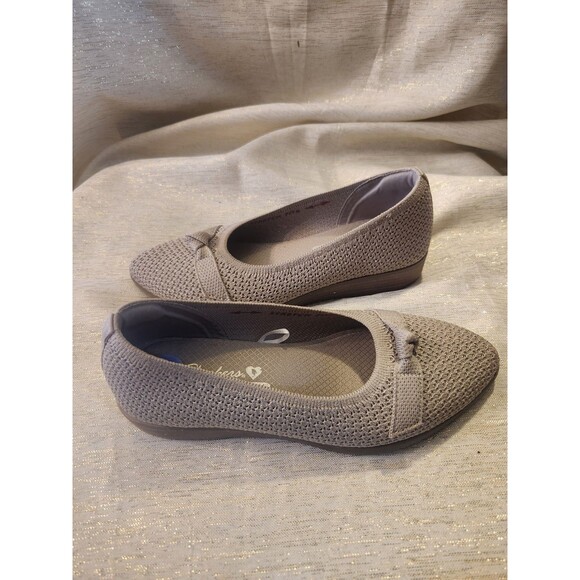 Skechers Cleo's 158937 Stretch Fit Air Cooled Memory Foam Taupe Knit Wedge 6.5 - Picture 6 of 6